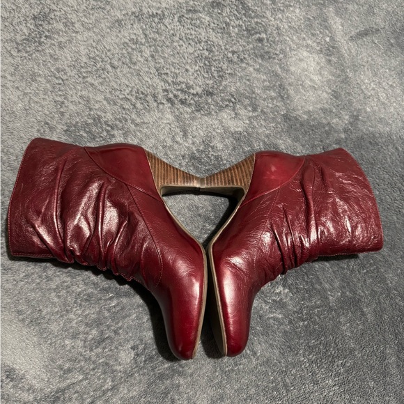 Miz Mooz Deep Red Leather Ankle Boots - Picture 1 of 6